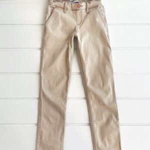 Abercrombie Kids Khaki Tan Skinny Pull On Faux Button Casual Pants 9/10